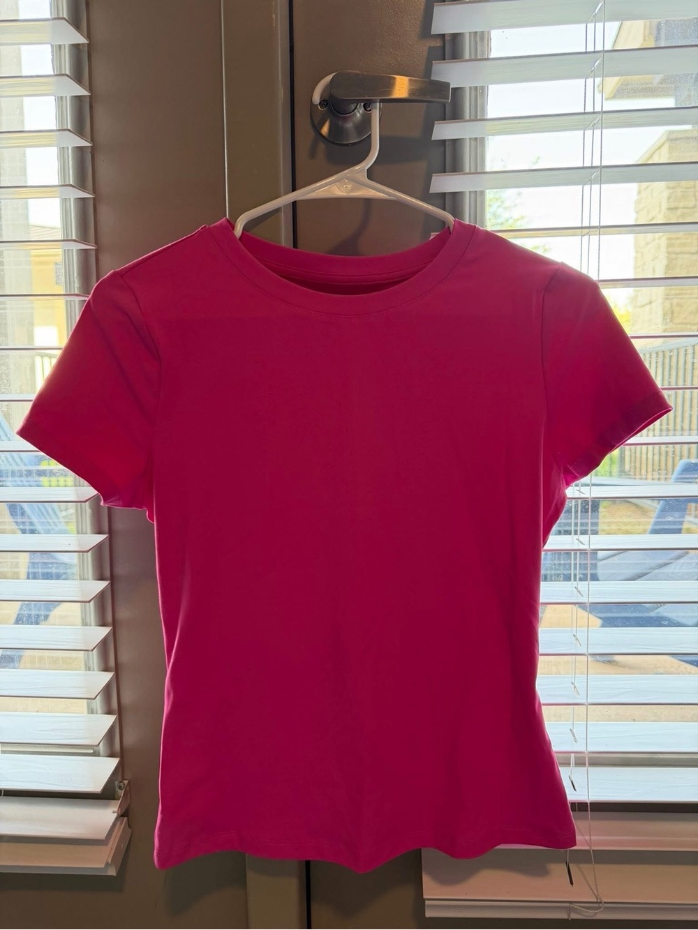 Women's Hot Pink Basic Crewneck Tee